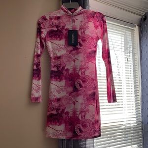 Turtle neck mini dress